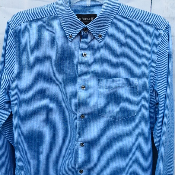 No Boundries Men’s button shirt sleeve shirt blue - Picture 4 of 7